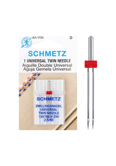 Schmetz Tipi Aile Dikiş Makinesi Çiftli Dikiş İğnesi 130/705 H ZWI 2
