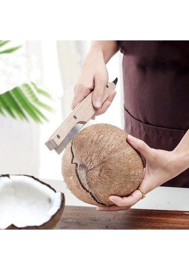 Ahşap Saplı Çok İşlevli Paslanmaz Çelik Hindistan Cevizi Açacağı Ve Eti Bıçağı Diğer