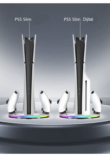 İpega Ps5 Slim Disk/ps5 Slim Dijital Rgb Dikey Stand Kulaklık Tutucu Joystick Şarj Cihazı