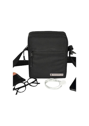 Rakerplus Siyah 20x16x8 Cm Unisex Omuz Çantası Siyah