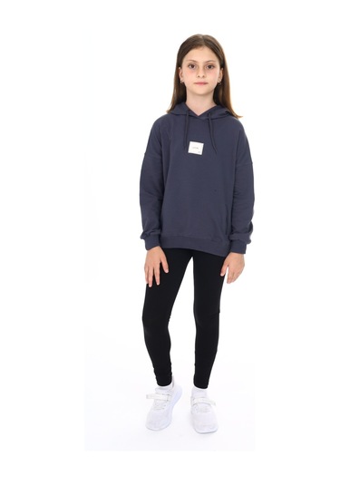 Toontoy Kız Çocuk Armalı Taytlı Takım Füme