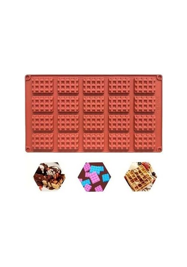 Trendooze Gaojunshop01 12 Gözlü 3d Silikon Çikolata Kalıbı - Kahverengi, Isıya Dayanıklı, 20 Izgaralı