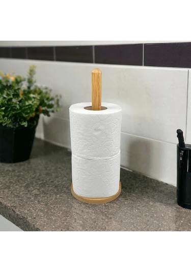 Bambu Yuvarlak Model Kağıt Havluluk Mutfak Düzenleyici Yuvarlak