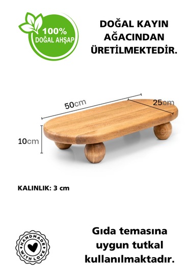 Halohope El Yapımı Büyük Boy Dikdörtgen Sunum Tabağı