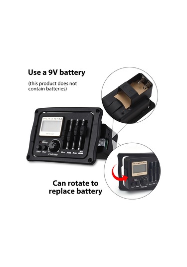 Skycity Gitar Pickup Eq B-12 Akustik Klasik Iç Mikrofonlu Tel Ayarlı Lcd Ekranlı 9v Pil İle Çalma Ses Alıcı