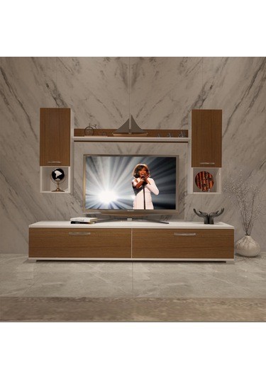 Decoraktiv Eko 5da Mdf Std Tv Ünitesi Tv Sehpası Beyaz - Ceviz