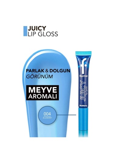 Flormar Juicy Doğal Renk Veren Meyve Aromalı Nemlendirici Dudak Parlatıcısı 004 Blueberry