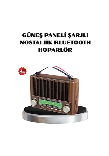 Solar Hoparlör Bluetooth Fm Am Sw Radyo Çok Fonksiyonlu Şarjlı