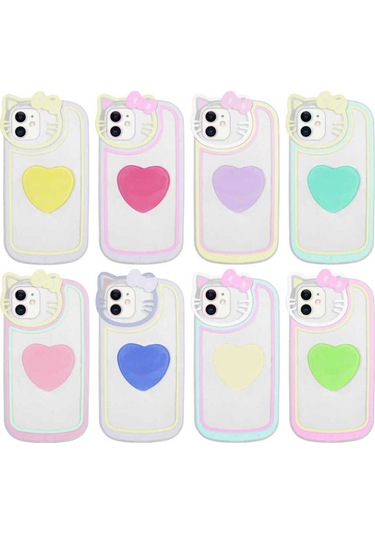 İphone Uyumlu 12 Uyumlu Kedi Figürlü Transparan Pop Soketli Csk Zore Ritmik Kılıf-mavi