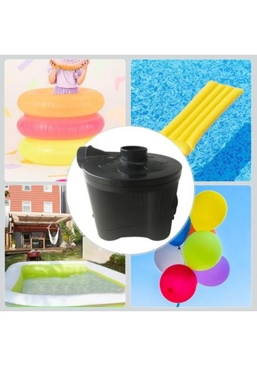 Novahub 4d Pil Hava Pompası - Taşınabilir 3 Nozullu Hava Yatağı Pompası - Siyah - Hızlı Şişirme Hava Yatağı Pompası Siyah