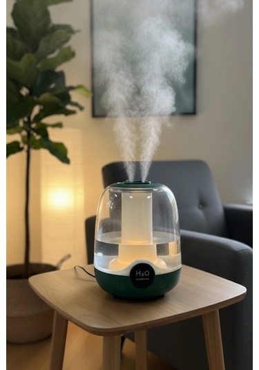 Glr K07 Yeşil Çift Spreyli Ultrasonik Sessiz Hava Nemlendirici Ve Gece Lambası 3l Kapasite