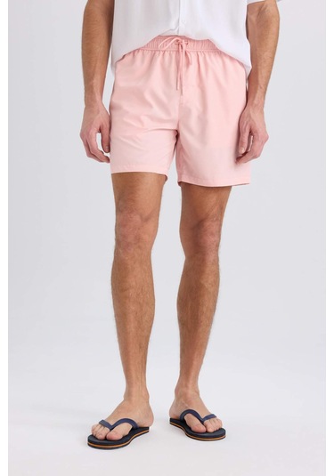 Defacto File Astarlı Kısa Boy Hızlı Kuruyan Deniz Şortu E0944ax25hspn155 Pembe