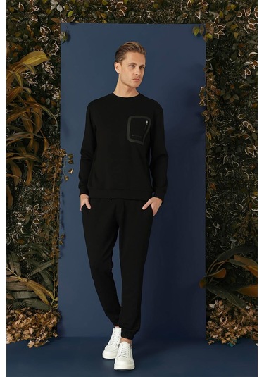 Ts 874 Slim Fit Siyah Spor T-shirt Siyah