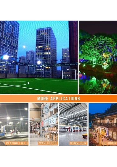 Geeroyoo 50w Rgb Led Dış Mekan Aydınlatma Projektörü, Ip66 Su Geçirmez, 6500k Soğuk Beyaz, Ac220v Serin Beyaz