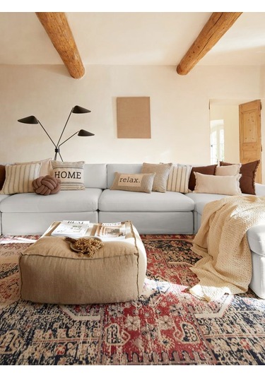 Mode Siesta Pro Kuş Tüyü Orta Modül 19 Gri Keten Kumaş Iş