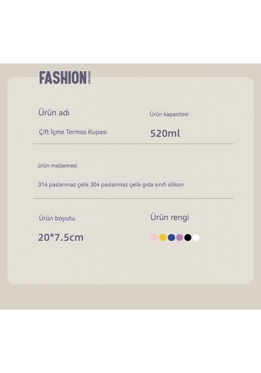 Ikkb Yeni Öğrenci Basit Yüksek Görünümlü 304 Paslanmaz Çelik Isı Yalıtımı Büyük Kapasiteli Su Bardağı Mavi