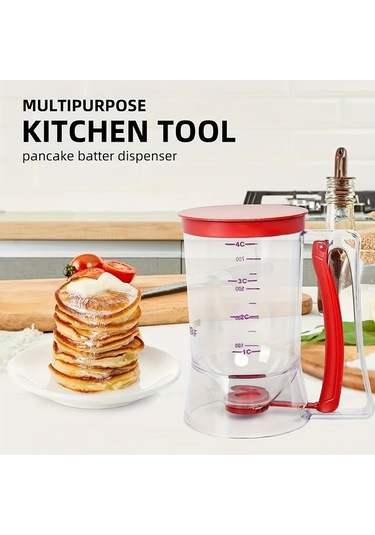 Elmpaly Kırmızı Katlanır Hamur Dağıtıcı Kek Waffle Pancake Kurabiye Pişirme Aracı