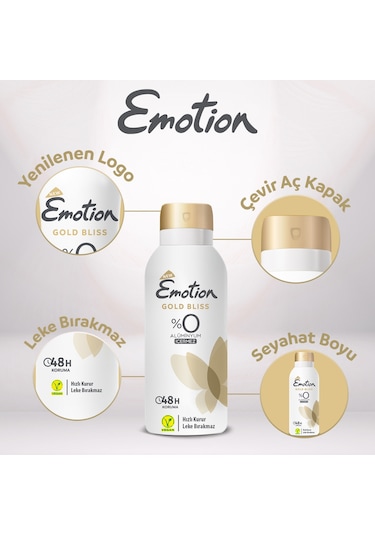 Emotion Gold Bliss Kadın Deodorant 4x90 Ml Seyahat Boy