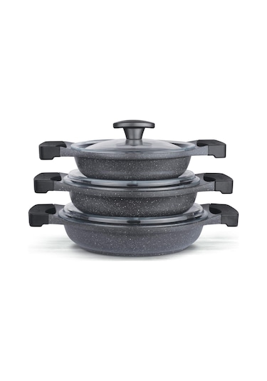 Thermoad Döküm Sahan Set 3'lü 6 Parça Gri