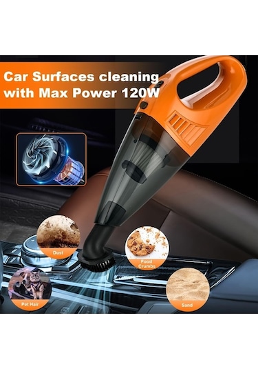 Ulzyvf Yüksek Emiş Güçlü Elektrikli El Süpürgesi, Çok Fonksiyonlu Araba Ve Ev Temizliği İçin Pratik Aksesuarlarla