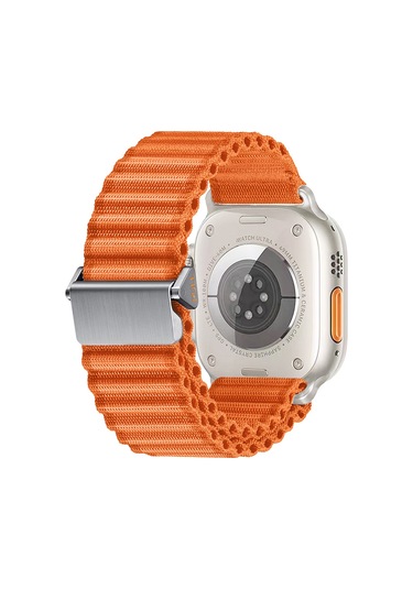 Watch 7 45mm Uyumlu Hgea Krd-123 Naylon Kumaş Hasır Örgülü Kordon-turuncu