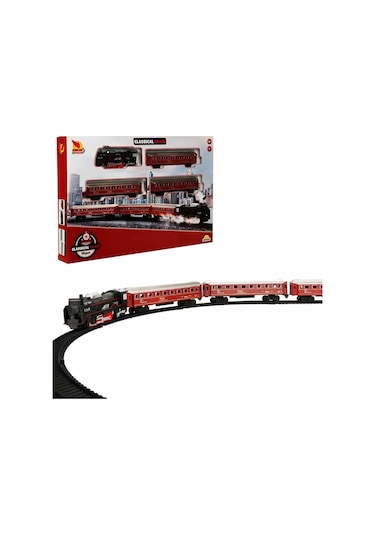 Işıklı Tren Seti Express Lokomotif Raylı 18 Parça
