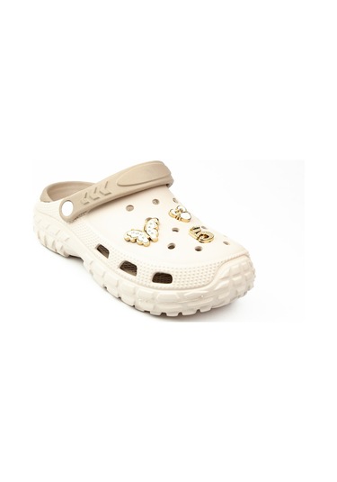 Twingo 960 Ekru Kapalı Taşlı Eva Kadın Terlik Beyaz