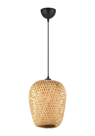 Kane Tekli Rattan Modern Tasarım Sarkıt Avize Bej