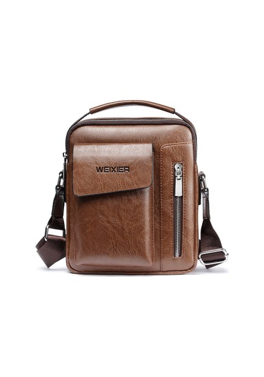 Yuntech01 Erkekler İçin Çok Amaçlı Askılı Çanta - İş Ve Spor İçin Dayanıklı, Kol/omuz Taşıma Seçeneği - Koyu Kahve Büyük Boy Siyah