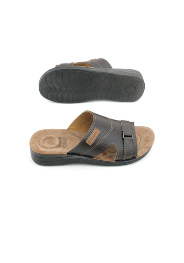 Gezer Erkek Yazlık Pu Taban Suni Deri Koleksiyon Rahat Taban Günlük Terlik Kahve