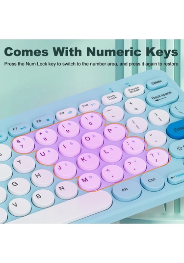 Yunboo Kablosuz Klavye Ve Mouse Seti - Ergonomik, Sessiz, 2.4g Bağlantılı, 10 Metre Menzil