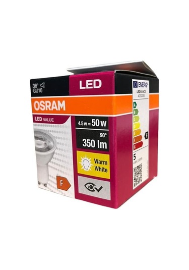 Osram Led Value 4.5w Sarı Işık Gu10 Duy 350 Lm 10 Lu Paket