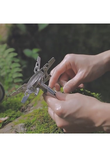 Alp Düz Gaz Sobası Roket Sobası 3.3kw Ateş Gücü Ayarlanabilir Ateş Gücü Gümüş