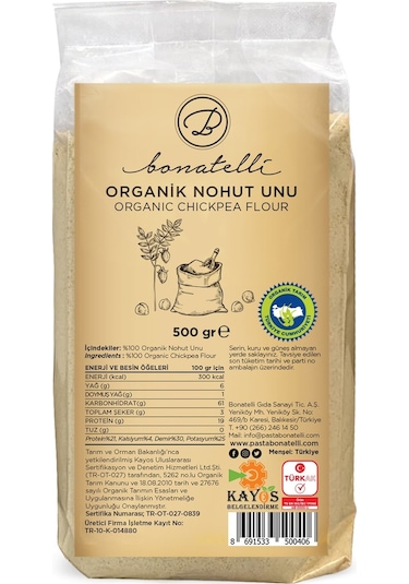 Bonatelli Organik Nohut Unu 500 G