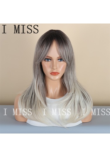 Siyah Degradeli Ve Sekiz Rakamı Şeklinde Perçemli Doğal Sentetik Peruk