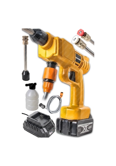 Bulldozer Kablosuz Şarjlı Oto Yıkama Makinesi Akülü Basınçlı Oto