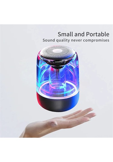 Dianziye C7 Siyah Taşınabilir Bluetooth Hoparlör - 5.0 Versiyonu, 7 Renkli Işıklı, Tws Stereo Ses, 8 Saat Çalma Süresi, Usb Şarjlı