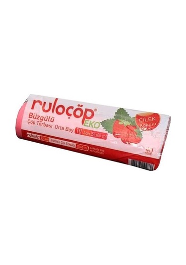 Ruloçöp Strawberry Scented Garbage Bag Medium Çöp Torbası 10'lu 55 x 60 CM