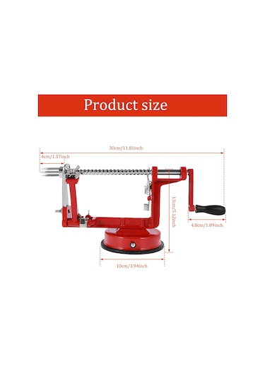 3'ü 1 Arada Meyve Soyucu El Krank Meyve Dilimleyici Meyve Çok Renkli