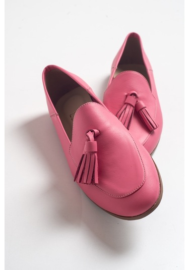 Luvishoes F04 Pembe Cilt Hakiki Deri Ayakkabı Pembe
