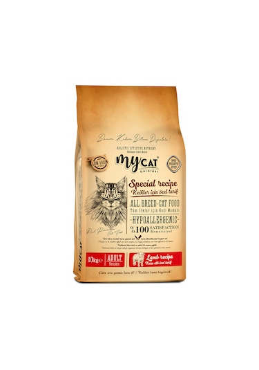 Mycat Az Tahıllı Kuzu Etli Yetişkin Kedi Maması 10 KG