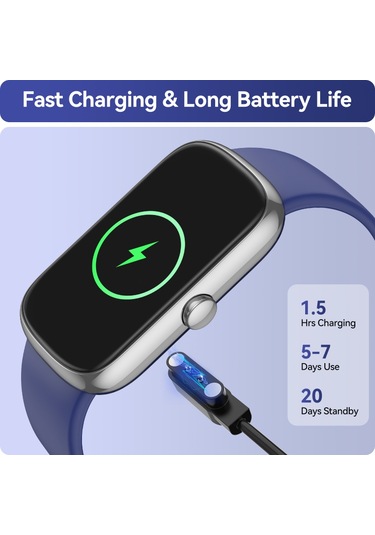 Geeroyoo JZR-GY Nabız Uyku Takibi Ip68 Adım Ve Kalori Sayar Spor Koyu Mavi Akıllı Saat (İthalatçı Garantili)