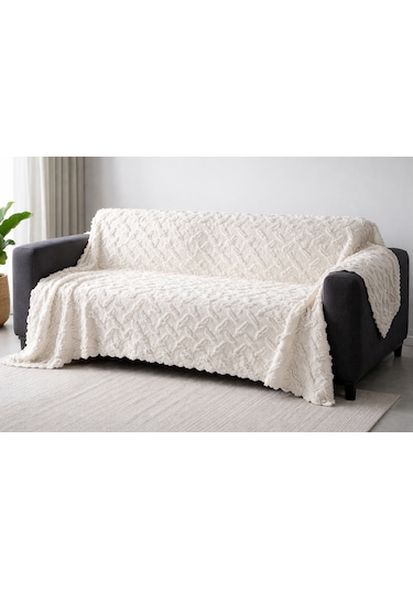 Çekyat Ve Koltuk Üstü Kesme Örtü 180 Cm X 210 Cm Süt Beyazı