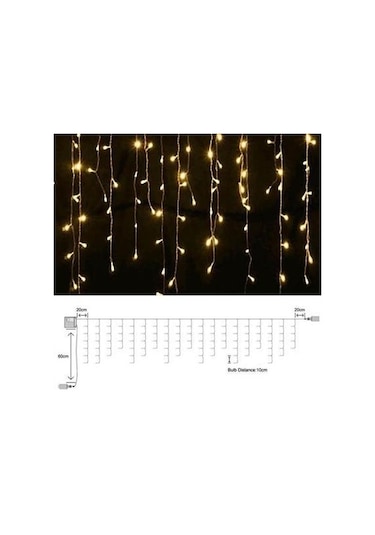 8 Fonksiyonlu 16 Saçaklı Perde Led 3 X 1 Günışığı - Hh42yt1733yu Gün Işığı