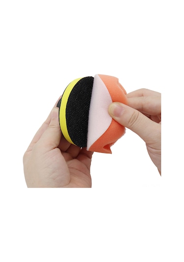 Yunboo Otomobil Cila Spreyi Yumuşak Sponge Seti 7 Adet Turuncu 5 İnç Boyutlu M10 Delikli