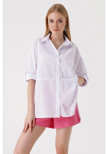 Bigdart 3975 Yırtmaçlı Poplin Gömlek - Beyaz 001