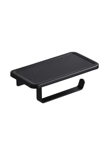 Youtek Alüminyum Banyo Kağıt Tutucu, Minimalist Tasarım, Delme Yok Kurulum, Telefon Tutucu, Dayanıklı Ve Anti-korozif, Siyah Renk Diğer