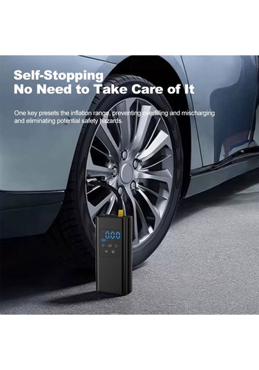 Yaozixa 12v Usb Şarj Edilebilir El Tipi Pompa, 150psı Maksimum Basınç, Otomobil/motosiklet/bisiklet/toplar İçin, 2x2000mah Pil, St-5525 Siyah