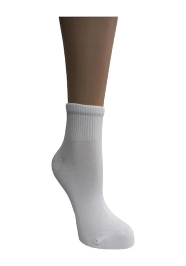 Design BAMBU YARIM BİLEK KONÇ ÇORAP-BEYAZ Beyaz