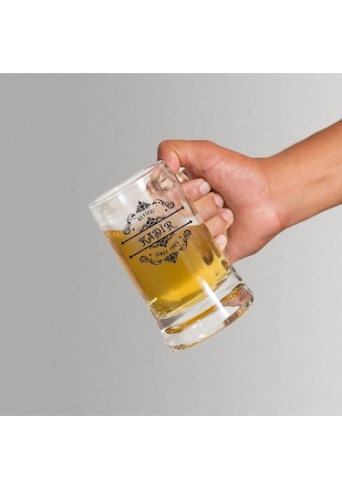 Kişiye Özel İsim Ve Yıl Baskılı Cam Bira Bardağı Hediyelik Tasarım